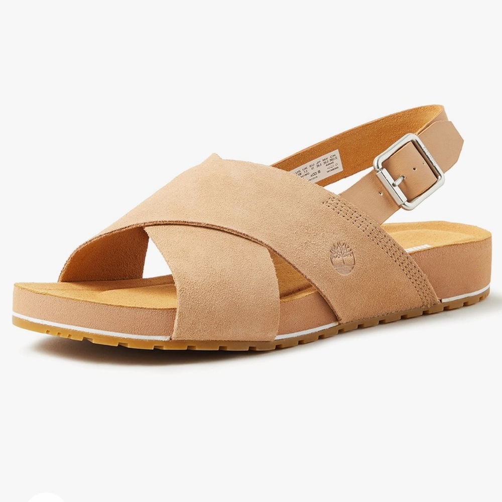 Timberland Womens Malibu Waves Basic X Strap Beige Suede size 9